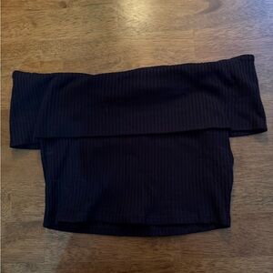 Forever 21 Black Off-Shoulder Crop Top